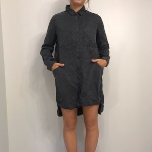 ZARA GREY BUTTON UP DRESS!